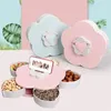 Plates Creative Flower Petal Fruit Plate Candy Storage Box 5 Grids Nuts Snack Tray Rotating Flowers Gift For Party Wedding