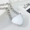 Pendentif Colliers JHSL Hyperbole grande déclaration coeur pendentifs collier pour femmes femme en acier inoxydable chaîne couleur argent mode