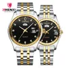 CHENXI 8204 mode Couple amoureux hommes femmes marque montre en acier inoxydable calendrier montres lumineuses