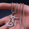 Pendant Necklaces OM Symbol Necklace Stainless Steel Women Silver Color Tibetan Aum India Punk Jewelry Collares Goticos N4202S03