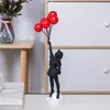 Decorative Objects Figurines Nordic Modern Banksy Resin Statue Home Decor Flying Balloon Girl Art Sculpture Figurine Craft Ornaments Living Room 231021