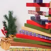 1PC、木製のクリスマスツリー、クリスマス装飾窓の家の装飾塗装ビルディングブロッククリエイティブショッピングモールの木製ストリップ、テーマパーティーの装飾、クリスマスの装飾