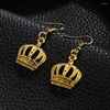 Dangle Brincos Personalidade Banhado A Ouro Coroa Para Homens Mulheres Hip Hop Drop Jóias Estilo Gótico Rock Party Gifts