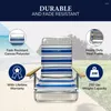 Kampmeubilair Vijf posities Opvouwbare strandstoel Metaal Polyester Hout Duurzaam en sterk