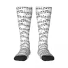 Chaussettes pour hommes Harajuku Notes de musique Note de musique Accessoires longs chauds Toutes saisons Coton Tube haut Antidérapant Cadeau surprise Pour Unisexe