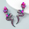 Dangle Earrings Shiny Rhinestone Snake-shaped Pendant Women's Dinner Party Wedding Fashion Statement Jewelry Accessories