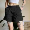 Shorts femininos Niggey American Retro Lavado Bolso Reto TubeCargo Calças Mulheres BF Mid Rise Casual Jeans Calças Soltas