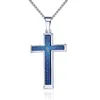 Pendant Necklaces Unisex Stainless Steel Espana Bible Prayer Necklace Cross For Mens Womens Black 60cm Chain