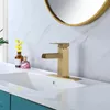 Bathroom Sink Faucets Household Brushed Gold Wash Basin Faucet All Copper And Cold El Cabinet