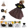 luxury designer Clothing Sets Fashion girls cute gauze skirt cotton 2023 two piece suit cci brand logo children Puff Sleeve dress shirts tshirt suits Baby Clothes a4