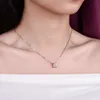 Chokers quke Real Square Pendant Necklace D Color VVS1 Lab Diamonds 925 Sterling Silver For Women Wedding Fine Jewelry PE032 231021