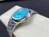 L'usine PPF produit la montre de luxe pour hommes de la série 5712, Cal.240, mouvement de montre à perles intégré en acier inoxydable, cadran bleu clair, verre saphir