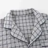 Vêtements de nuit pour hommes Casual Plaid Pyjamas Automne Hiver Épais Laminé Air Coton Service À Domicile Mâle Chaud Mince 3 Couches Costume Matelassé L-XXXL