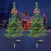 2 adet güneş Noel ağacı ışıkları, Led dört renkli aydınlık Noel ağacı ışıkları dekorasyonu, Noel avlu bahçe ışıkları, su geçirmez zemine monte çim ışıkları