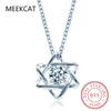 Chokers 14K Wit Goud Echte GRA Ketting Voor Vrouwen 925 Sterling Zilver 0.5ct Lab Diamond Hexagram Fijne Sieraden 231021