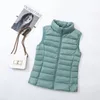 Womens Down Parkas Women Sleeveless Puffer Jackets Autumn Winter Light Duck Vest Jacket 90% White Female Coat 231021