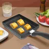 Casseroles Japonais Omelette Pan Oeuf Antiadhésif Friture Grill Carré Pour Petit Déjeuner Cuisinière À Gaz Cuisinière À Induction Poignée Noire