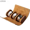 Watch Boxes Factory 3-Slot Roll Travel Case Portable Vintage Leather Display Storage Box Organizers Of Men Gift