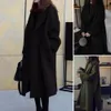 Cappotto invernale elegante da donna in misto lana a maniche lunghe, mantiene caldo il cappotto autunnale da donna in stile sciolto 231021