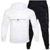 Tute da uomo Tommyhilfiger Designer Tuta sportiva Qualità originale Uomo Casual Maglione addensato Stampa Pezzo Abbigliamento sportivo con cappuccio Wearfpyts79jDEL