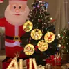 Cordas LED Natal Lanterna Luz Decorações 2024 Para Casa Navidad Ano Ornamento Papai Noel Xmas Crianças Presentes