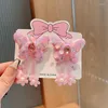 Haaraccessoires 2 STKS Leuke Mode Fantasie Kwastje Vlinder Bloem Clips Gilr Haarspelden Haarspeldjes Voor Kind Hoofdtooi