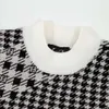 Fashion ppshome Automne/Hiver Pull Pull Plaid Lettre Mille Oiseaux Plaid Tricots Mode Couple Casual Polyvalent Checker Sweater