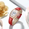 Nouveau CHENXI montre pour la mode cadran irrégulier en cuir jaune or Rose Quartz femmes montres dames cadeaux livraison directe