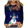 T-shirts pour femmes Sweatshirts de Noël Renne Bonhomme de neige Impression 3D Mode Streetwear Sweats à capuche Pulls surdimensionnés Femme Y2k Vêtements à capuche