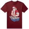 Erkek Tişörtleri Santa Hip Hop DJ Müzik Noel Partisi Yaz Grafik Pamuk Sokak Giyin