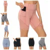 Aktiv shorts Hög midja Yoga byxor Apparel Elasticitet Stretch Betydbarhet Bekväm Biker Gym