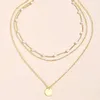 Hänge halsband Pearl Clasp Chain staplad halsband delikat och utmärkt konsistens för fru Moderdottervänner