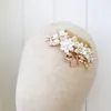 Hair Clips Floralbride Handmade Wired Alloy Pearl Ceram Flower Bridal Comb Wedding Headdress AccessoriesBridesmaids Women Jewelry