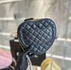 classic flap half moon clutch heart Bags luxury hobo mens designer cc bag 2size women pochette Cross body handbag quilted 23P saddles Lambskin pink Shoulder