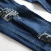 Mode hommes déchiré Jeans barboteuses décontracté avec ceinture combinaisons trou Denim salopette vélo Jean trous rayé