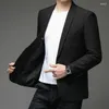 Herrenanzüge Herren 2023 Ankunft Männer Schwarze Blazer Für Büro Business Tägliche Kleidung Kerbkragen Zurück Split Design Outfits Männliche Kleidung