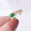 Anelli a grappolo CAOSHI Trendy Shiny Green Zirconia Anello da dito Moda Wedding Band Gioielli da sposa Delicati Accessori versatili per