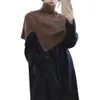 Douhoow Sciarpa lavorata a maglia da donna Accessori avvolgenti a collo alto Elegante dolcevita con spacco Solido Scialle pullover invernale per casual quotidiano 231021