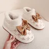 Pantofole in cotone per l'inverno all'aperto da donna, morbidi stivali da neve spessi, in peluche, per tenere al caldo, con fiocco, per casa, scarpe corte, con tacco, in cotone, taglia 36-41