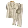 Kvinnors sömnkläder 3st Pyjamas Set Women Satin Pijamas Sleep Slear Summer underkläder LAPEL Kort ärmskjorta Byxor Hemkläder