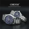 FashonカップルChenxi Watch Vintage Men Women Lovers BusinessWarts Analog Quartz Full Stainless Steel WatchBandギフト