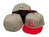 Mode mexico m brev baseball mössor sommarstil gorra ben män varumärke kvinnor unisex hiphop full stängd monterade hattar f-4