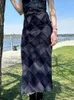 Saias Weekeep xadrez impressão saia longa com fenda estilo preppy reta midi outono inverno harajuku mulheres moda vintage roupas