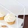 ベイクウェアツール2層のカップケーキプレートハウスタイプのメタルカップケーキデザート食器ケーキホームディナーウェアの結婚式の誕生日
