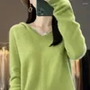 Kadın Sweaters Kaşmir Kazak Kapşonlu 2023 Sonbahar/Kış Örgü Günlük Külver Yün Kore Moda Yumuşak Top