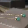 Dangle Küpeler Moda Doğal Yeşim Yüzük Pirinç İncileri Kulak Teli Kadınlar Stud Anneler Günü Güzel Diy Şükran Günü Cadılar Bayramı