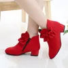 Boots Girls' Fashion Short 2023 Autumn/winter Children's Brand Pink High Heels Ankle Princess Shoes Baby Kids Plush