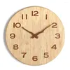 Horloges murales Montre Horloge Design moderne Cuisine Vintage Bois Cadre en sourdine Accueil Klok Vente 2023 Produits 56