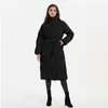 Kadın Trençkotları Malina Kış Kalın Parkas Kadın Moda Gevşek Kemer Kapiteli Zarif Uzun Pamuklu Yastıklı Ceketler Kadın Bayanlar