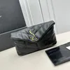 Bolsa de mão designer de moda loulou puffer marca saco de pele de cordeiro carteira envelope mini diagonal listra luxo bolsa feminina